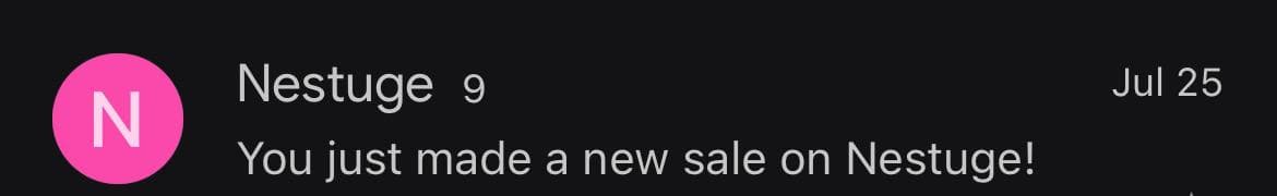 Nestuge sale notification - You just made a new sale on Nestuge